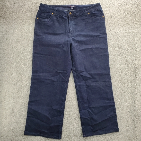 Denim 24/7 Jeans Wide Leg Dark Wash Womens Plus Size 20W Blue - Picture 1 of 10
